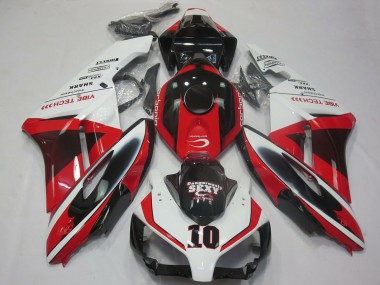 Erschwingliche Honda CBR1000RR Motorrad Verkleidung 2004-2005 - Weiss Rot Glanzendes Schwarz Sexy VIBE TECH