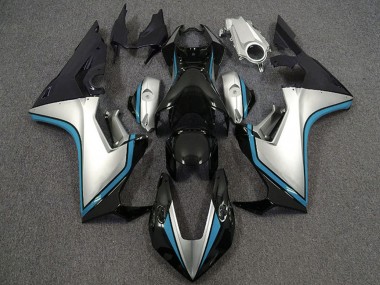 Erschwingliche Honda CBR1000RR Motorrad Verkleidung 2017-2023 - Silber Hellblau Glanzendes Schwarz