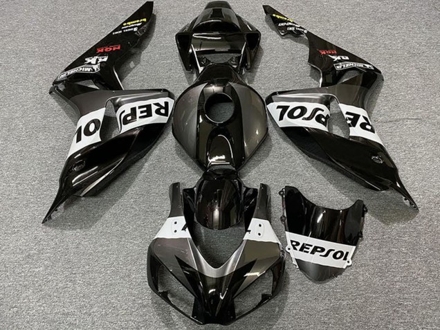 Erschwingliche Honda CBR1000RR Motorrad Verkleidung 2006-2007 - Grau Weiss Glanzendes Schwarz Repsol