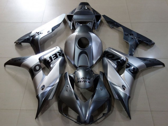 Erschwingliche Honda CBR1000RR Motorrad Verkleidung 2006-2007 - Silber Grau Schwarz Repsol