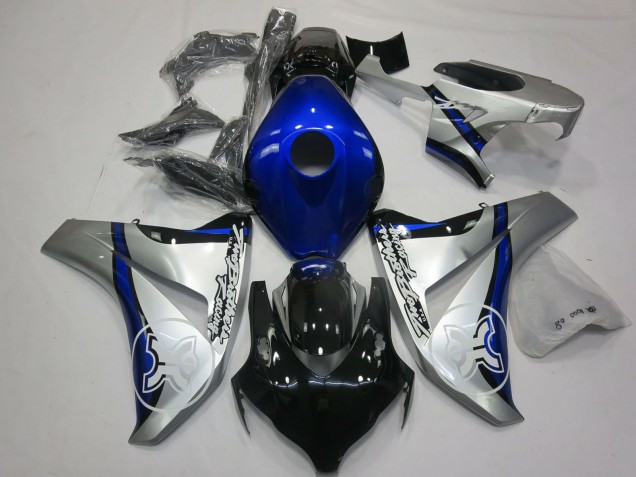 Erschwingliche Honda CBR1000RR Motorrad Verkleidung 2008-2011 - Silber Blau Glanzendes Schwarz