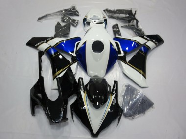 Erschwingliche Honda CBR1000RR Motorrad Verkleidung 2008-2011 - Weiss Blau Gold Glanzendes Schwarz