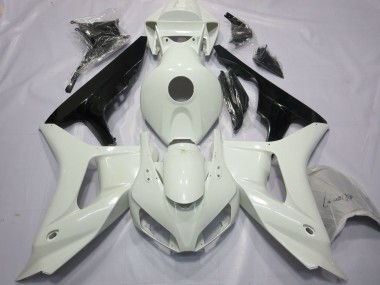 Erschwingliche Honda CBR1000RR Motorrad Verkleidung 2006-2007 - Weiss Glanzendes Schwarz