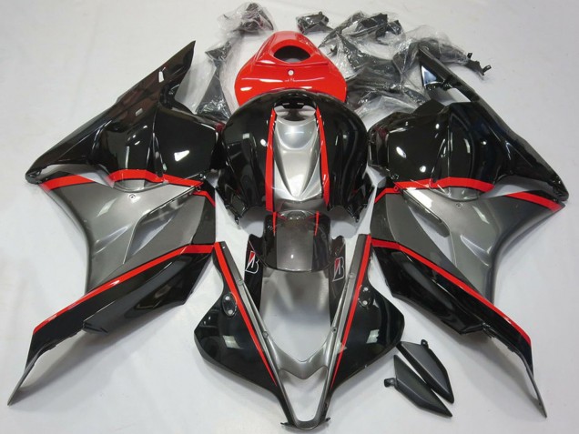 Erschwingliche Honda CBR600RR Motorrad Verkleidung 2009-2012 - Rot Grau Glanzendes Schwarz