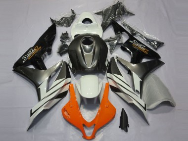 Erschwingliche Honda CBR600RR Motorrad Verkleidung 2007-2008 - Weiss Grau Glanzendes Schwarz