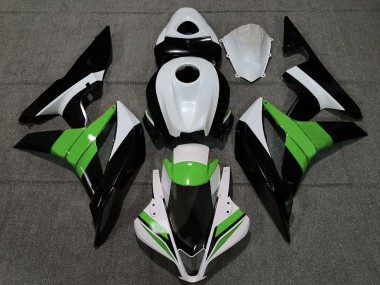 Erschwingliche Honda CBR600RR Motorrad Verkleidung 2007-2008 - Weiss Grun Glanzendes Schwarz