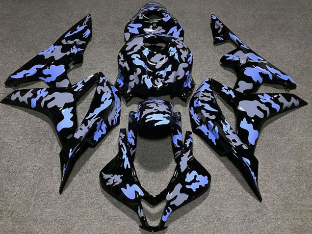 Erschwingliche Honda CBR600RR Motorrad Verkleidung 2007-2008 - Blau Grau Camouflage