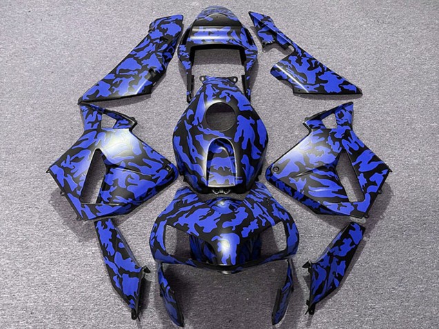Erschwingliche Honda CBR600RR Motorrad Verkleidung 2003-2004 - Blau Schwarz Camouflage