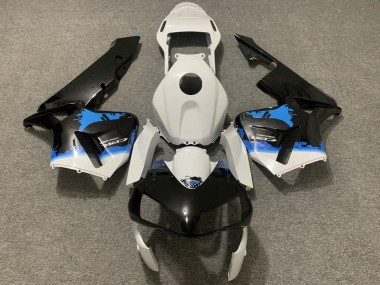 Erschwingliche Honda CBR600RR Motorrad Verkleidung 2003-2004 - Weiss Blau Glanzendes Schwarz Spritzer