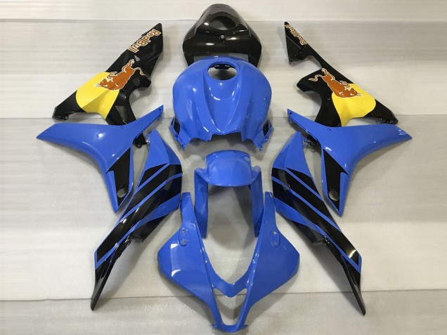Erschwingliche Honda CBR600RR Motorrad Verkleidung 2007-2008 - Blau Gelb Glanzendes Schwarz Red Bull
