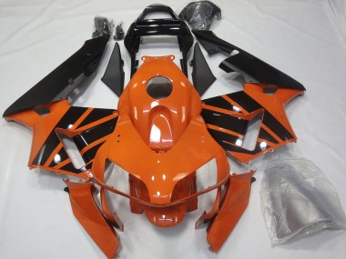 Erschwingliche Honda CBR600RR Motorrad Verkleidung 2003-2004 - Orange Glanzendes Schwarz OEM Stil