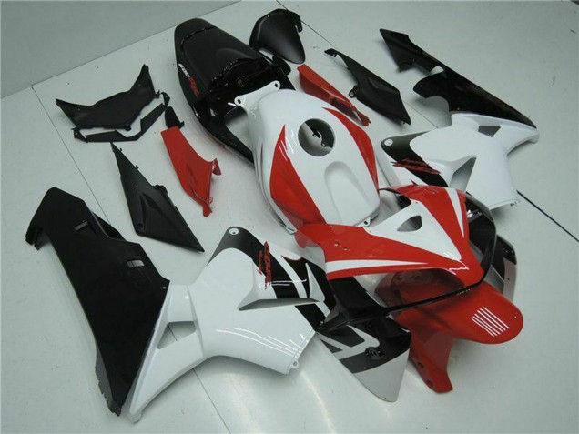 Erschwingliche Honda CBR600RR Motorrad Verkleidung Kit 2005-2006 - Weiss Rot Schwarz