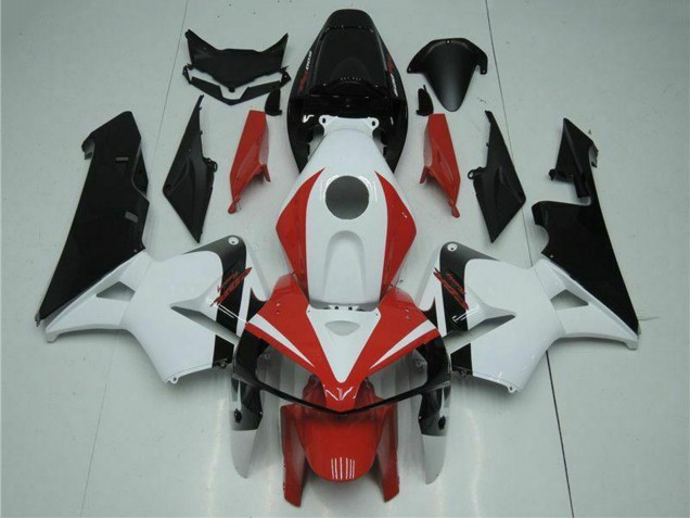 Erschwingliche Honda CBR600RR Motorrad Verkleidung Kit 2005-2006 - Weiss Rot Schwarz