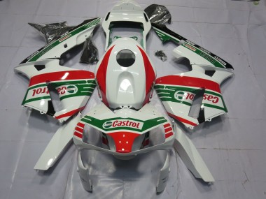 Erschwingliche Honda CBR600RR Motorrad Verkleidung 2003-2004 - Weiss Rot Grun Castrol