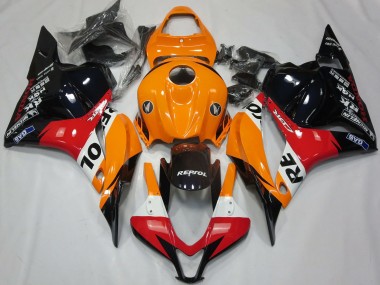 Erschwingliche Honda CBR600RR Motorrad Verkleidung 2009-2012 - Orange Weiss Rot Glanzendes Schwarz Repsol