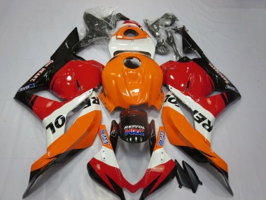 Erschwingliche Honda CBR600RR Motorrad Verkleidung 2009-2012 - Orange Weiss Rot Glanzendes Schwarz Repsol HRC