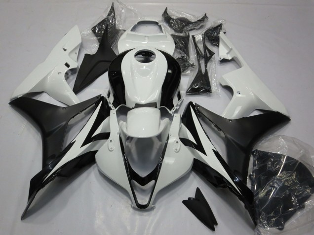 Erschwingliche Honda CBR600RR Motorrad Verkleidung Kit 2007-2008 - Weiss Matt Schwarz