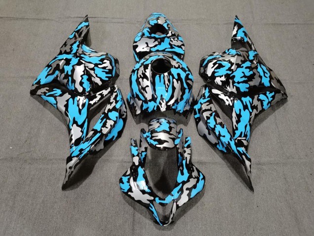 Erschwingliche Honda CBR600RR Motorrad Verkleidung 2009-2012 - Blau Silber Camouflage