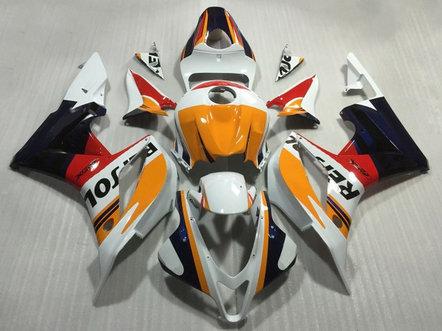Erschwingliche Honda CBR600RR Motorrad Verkleidung 2007-2008 - Orange Weiss Rot Glanzendes Schwarz Repsol Stil