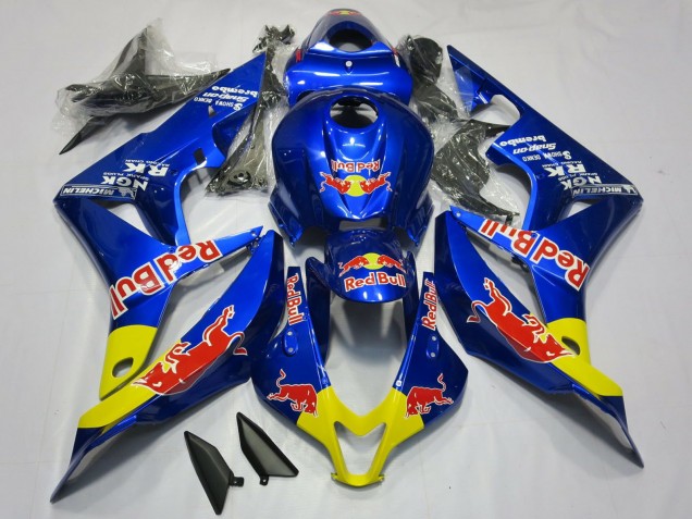 Erschwingliche Honda CBR600RR Motorrad Verkleidung 2007-2008 - Blau Gelb Red Bull