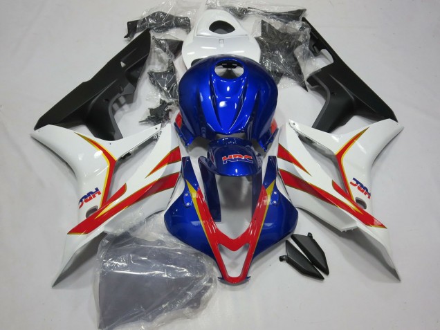 Erschwingliche Honda CBR600RR Motorrad Verkleidung 2007-2008 - Weiss Rot Blau HRC