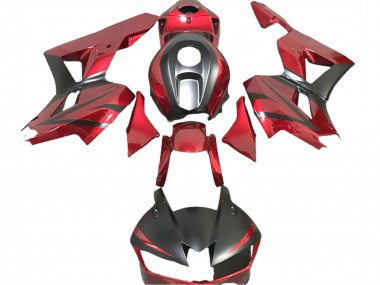 Erschwingliche Honda CBR600RR Motorrad Verkleidung 2013-2023 - Dunkel Rot Matt Schwarz