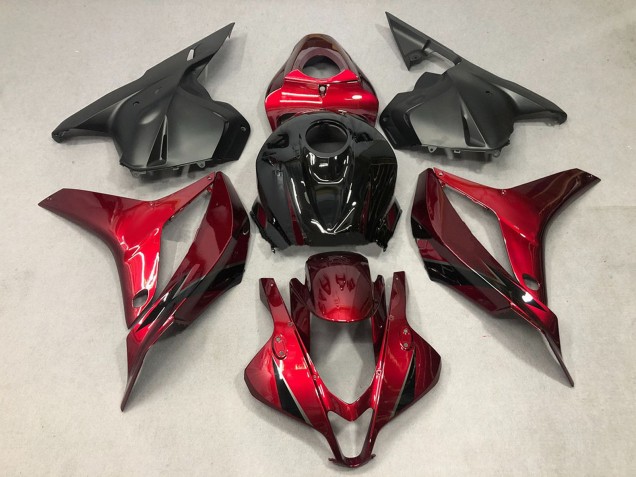 Erschwingliche Honda CBR600RR Motorrad Verkleidung 2009-2012 - Rot Glanzendes Schwarz OEM Stil
