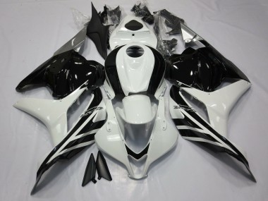 Erschwingliche Honda CBR600RR Motorrad Verkleidung 2009-2012 - Weiss Glanzendes Schwarz