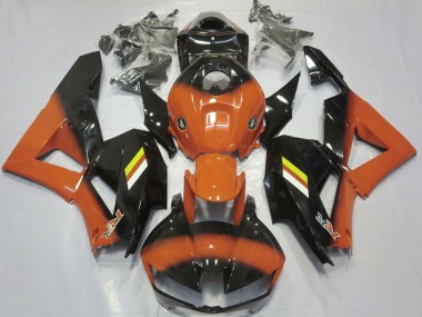 Erschwingliche Honda CBR600RR Motorrad Verkleidung 2013-2023 - Orange Glanzendes Schwarz Weiss Gelb