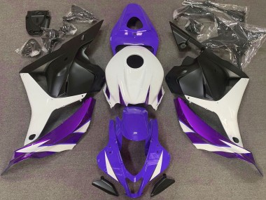 Erschwingliche Honda CBR600RR Motorrad Verkleidung 2009-2012 - Weiss Hellviolett Blau Matt Schwarz