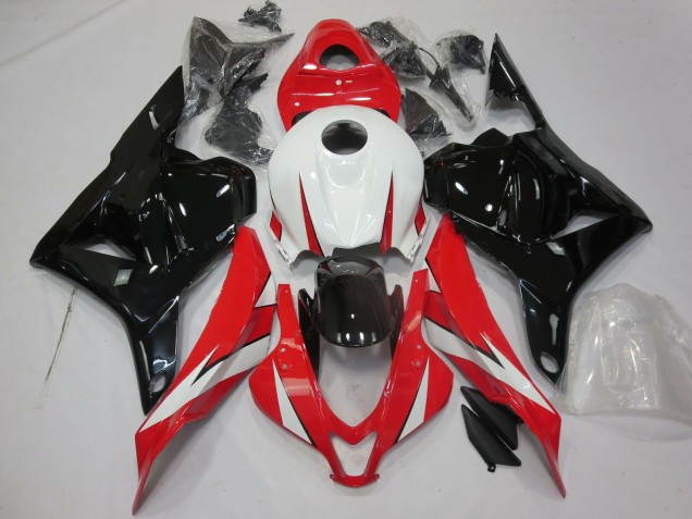 Erschwingliche Honda CBR600RR Motorrad Verkleidung 2009-2012 - Weiss Rot Glanzendes Schwarz