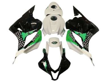 Erschwingliche Honda CBR600RR Motorrad Verkleidung 2009-2012 - Weiss Grun Glanzendes Schwarz Spritzer