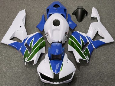 Erschwingliche Honda CBR600RR Motorrad Verkleidung 2013-2023 - Weiss Blau Grun