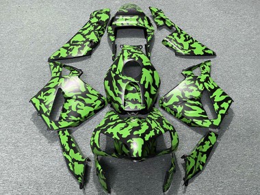 Erschwingliche Honda CBR600RR Motorrad Verkleidung 2003-2004 - Grun Schwarz Camouflage