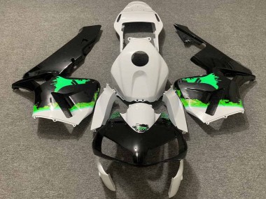 Erschwingliche Honda CBR600RR Motorrad Verkleidung 2003-2004 - Weiss Grun Glanzendes Schwarz Spritzer
