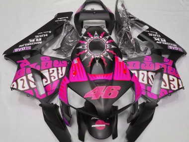 Erschwingliche Honda CBR600RR Motorrad Verkleidung 2003-2004 - Rosa Glanzendes Schwarz Rossi Repsol