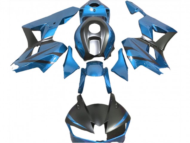 Erschwingliche Honda CBR600RR Motorrad Verkleidung 2013-2023 - Hellblau Matt Schwarz