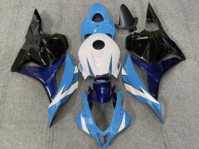 Erschwingliche Honda CBR600RR Motorrad Verkleidung 2009-2012 - Weiss Blau Glanzendes Schwarz