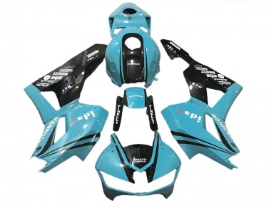 Erschwingliche Honda CBR600RR Motorrad Verkleidung 2013-2023 - Hellblau Glanzendes Schwarz