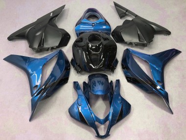 Erschwingliche Honda CBR600RR Motorrad Verkleidung 2009-2012 - Blau Glanzendes Schwarz Matt Schwarz