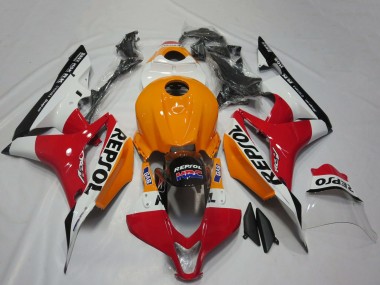 Erschwingliche Honda CBR600RR Motorrad Verkleidung 2007-2008 - Orange Weiss Rot Glanzendes Schwarz Repsol