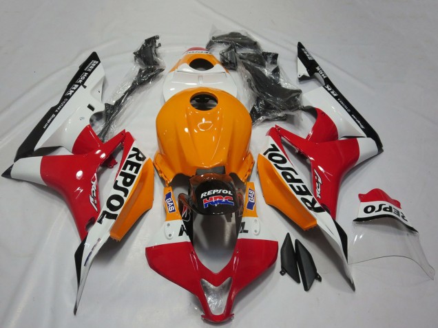 Erschwingliche Honda CBR600RR Motorrad Verkleidung 2007-2008 - Orange Weiss Rot Glanzendes Schwarz Repsol