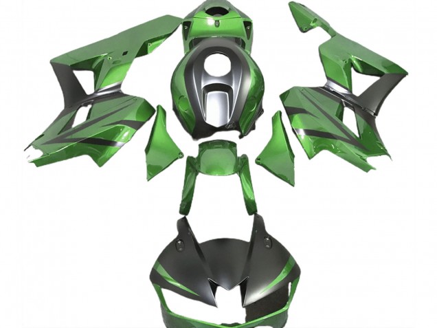 Erschwingliche Honda CBR600RR Motorrad Verkleidung 2013-2023 - Lizard Grun Matt Schwarz
