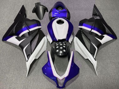 Erschwingliche Honda CBR600RR Motorrad Verkleidung 2009-2012 - Dunkel Blau Matt Schwarz Stern