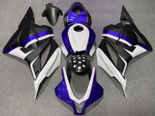 Erschwingliche Honda CBR600RR Motorrad Verkleidung 2009-2012 - Dunkel Blau Matt Schwarz Stern