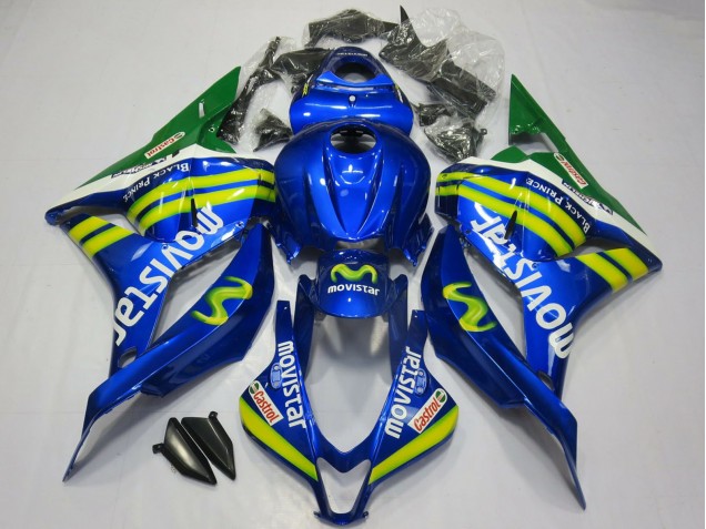 Erschwingliche Honda CBR600RR Motorrad Verkleidung 2009-2012 - Blau Grun MoviStar