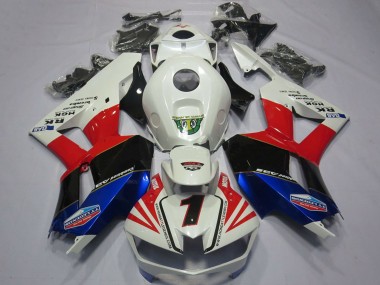 Erschwingliche Honda CBR600RR Motorrad Verkleidung 2013-2023 - Weiss Rot Blau Schwarz Number 1