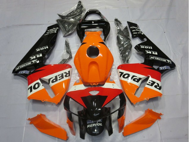 Erschwingliche Honda CBR600RR Motorrad Verkleidung 2005-2006 - Orange Rot Weiss Schwarz Repsol OEM Stil