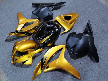 Erschwingliche Honda CBR600RR Motorrad Verkleidung 2009-2012 - Gold Glanzendes Schwarz Matt Schwarz OEM Stil