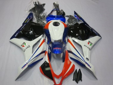 Erschwingliche Honda CBR600RR Motorrad Verkleidung 2009-2012 - Weiss Blau Rot Glanzendes Schwarz
